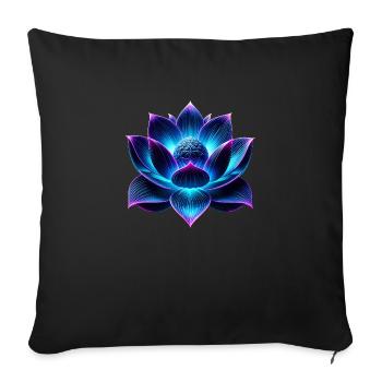 Neon Lotus Flower - Sofa pillowcase 17,3'' x 17,3'' (45 x 45 cm) - black - Front
