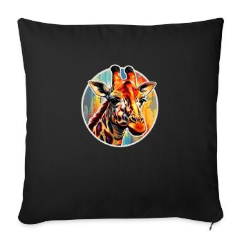 Giraffe Head - Sofa pillowcase 17,3'' x 17,3'' (45 x 45 cm) - black - Front