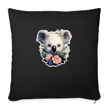 Koala Mignon - Housse de coussin décorative 45 x 45 cm - noir - Devant