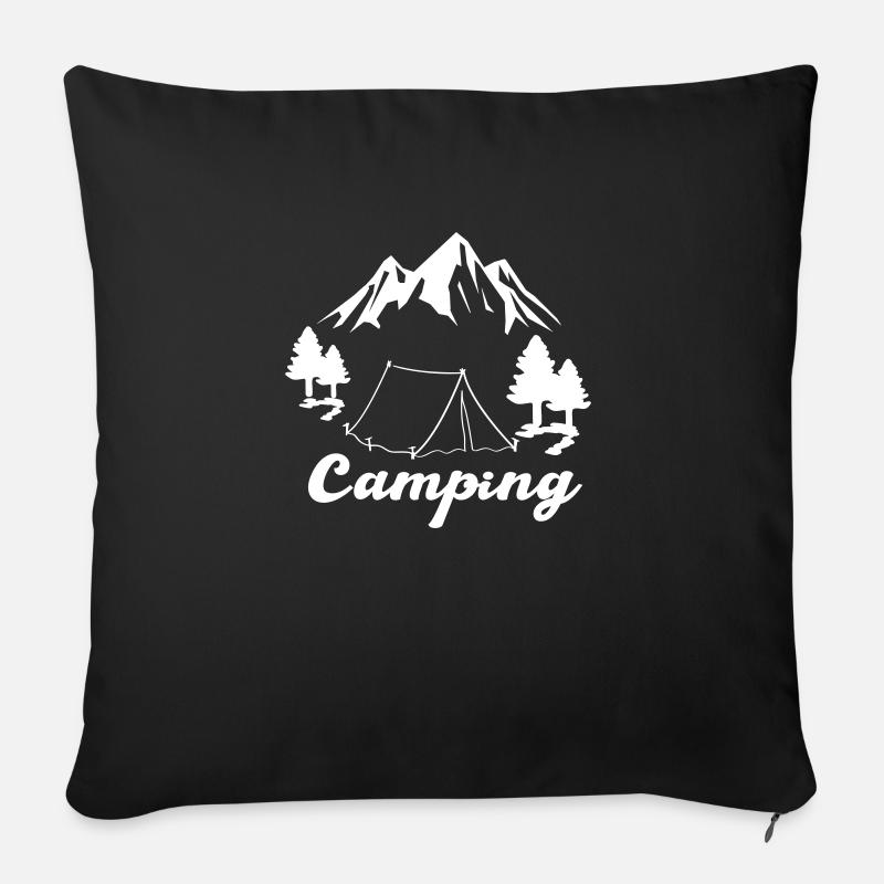 camping - Sofakissenbezug 45 x 45 cm - Schwarz