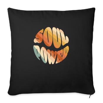 Soul Power - 70s Style - Sofakissenbezug 45 x 45 cm - Schwarz - Vorne