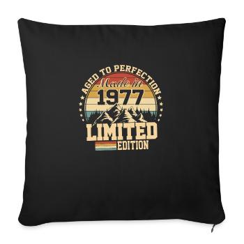 1977 Birthday 1977 Born in 1977 Birthday - Sofa pillowcase 17,3'' x 17,3'' (45 x 45 cm) - black - Front