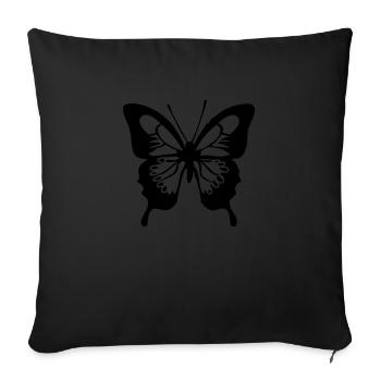 butterfly - Sofa pillowcase 17,3'' x 17,3'' (45 x 45 cm) - black - Front