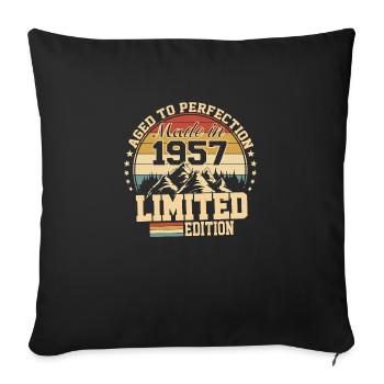 1957 Birthday 1957 Born in 1957 Birthday - Sofa pillowcase 17,3'' x 17,3'' (45 x 45 cm) - black - Front