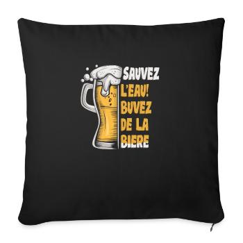 Sparen Sie Wasser, trinken Sie Bier - Sofakissenbezug 45 x 45 cm - Schwarz - Vorne