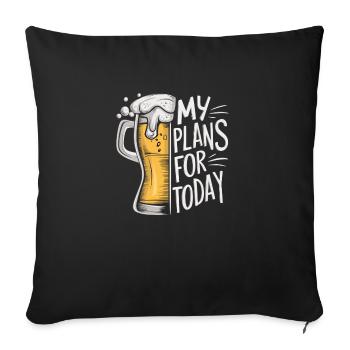 biére plan du jour et du week end - Housse de coussin décorative 45 x 45 cm - noir - Devant