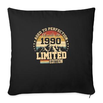 1990 Geburtstag 1990 Jahrgang 1990 Jubiläum - Sofakissenbezug 45 x 45 cm - Schwarz - Vorne