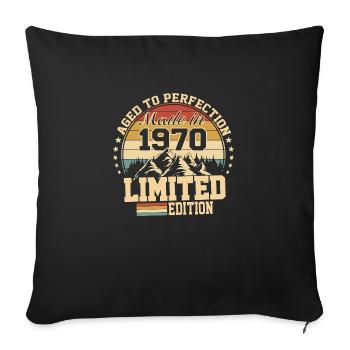 1970 anniversaire 1970 né en 1970 anniversaire - Housse de coussin décorative 45 x 45 cm - noir - Devant