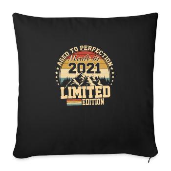 2021 Birthday 2021 Born In 2021 Birthday - Sofa pillowcase 17,3'' x 17,3'' (45 x 45 cm) - black - Front