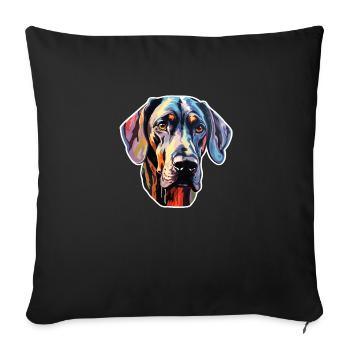Danois Great Dane psychédélique - Housse de coussin décorative 45 x 45 cm - noir - Devant