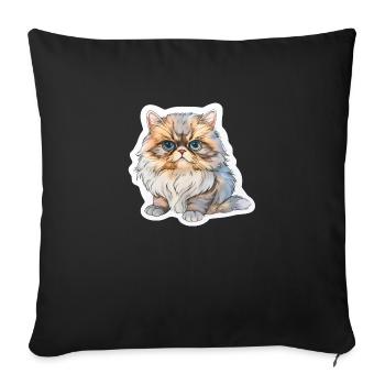 Persian cat chubby - Sofa pillowcase 17,3'' x 17,3'' (45 x 45 cm) - black - Front