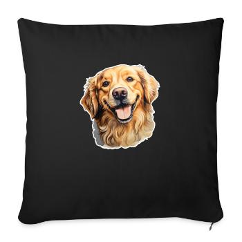Golden Retriever Head - Sofa pillowcase 17,3'' x 17,3'' (45 x 45 cm) - black - Front