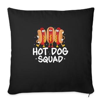 Hot Dog Squad Foodie Viennese Hotdogs - Sofa pillowcase 17,3'' x 17,3'' (45 x 45 cm) - black - Front