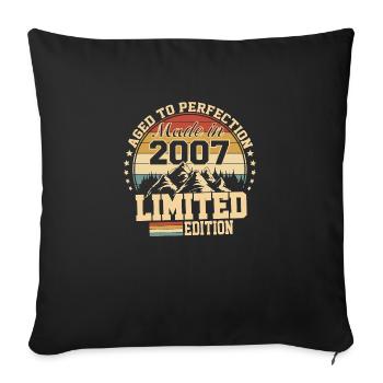 2007 Birthday 2007 Born in 2007 Birthday - Sofa pillowcase 17,3'' x 17,3'' (45 x 45 cm) - black - Front