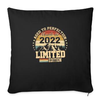 2022 Birthday 2022 Born in 2022 Birthday - Sofa pillowcase 17,3'' x 17,3'' (45 x 45 cm) - black - Front