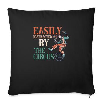 Facilement distrait par la fête costumée des numéros de cirque - Housse de coussin décorative 45 x 45 cm - noir - Devant