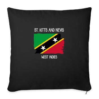 Saint Kitts and Nevis Flag - West Indies - Caribbean - Sofa pillowcase 17,3'' x 17,3'' (45 x 45 cm) - black - Front