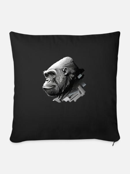 gorilla, Der Gorilla schweigt - Sofakissenbezug 45 x 45 cm - Schwarz