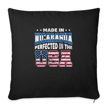 Made In Nicaragua Perfected In The Usa Nica - Sofa pillowcase 17,3'' x 17,3'' (45 x 45 cm) - black - Front