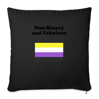 Non Binary and Fabulous - Sofa pillowcase 17,3'' x 17,3'' (45 x 45 cm) - black - Front