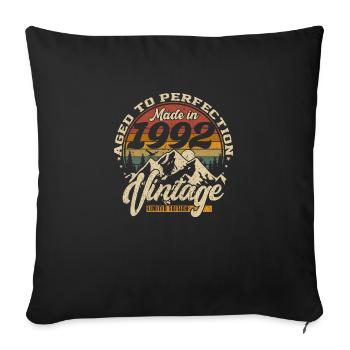 Made in 1992 Vintage Édition limitée Cadeau - Housse de coussin décorative 45 x 45 cm - noir - Devant