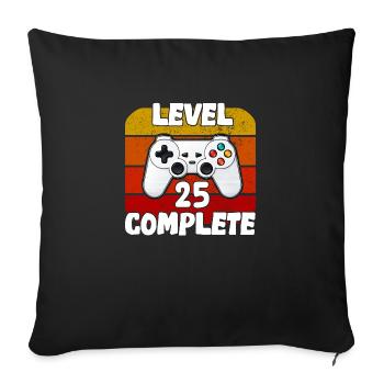 anniversaire 25 ans - gamer jeux video - Housse de coussin décorative 45 x 45 cm - noir - Devant