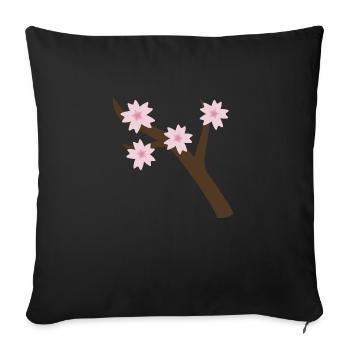 Branche de Sakura - Housse de coussin décorative 45 x 45 cm - noir - Devant