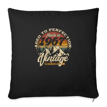 Made in 1967 Vintage Édition limitée Cadeau - Housse de coussin décorative 45 x 45 cm - noir - Devant