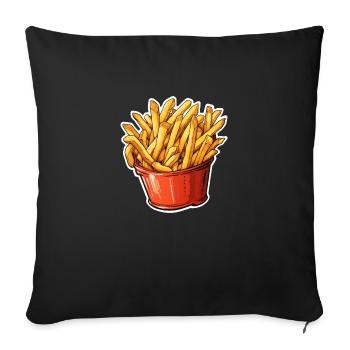 Portion Pommes Frites - Sofakissenbezug 45 x 45 cm - Schwarz - Vorne