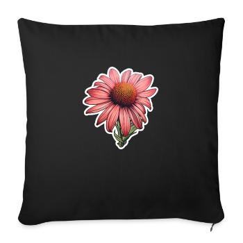 Fleur d’échinacée - Housse de coussin décorative 45 x 45 cm - noir - Devant