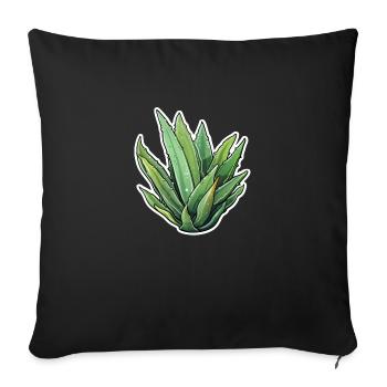 Aloe vera - Sofa pillowcase 17,3'' x 17,3'' (45 x 45 cm) - black - Front