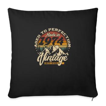 Made in 1974 Vintage Limited Edition Geschenk - Sofakissenbezug 45 x 45 cm - Schwarz - Vorne