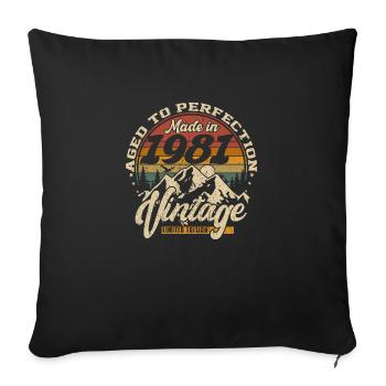 Hergestellt im Jahr 1981 Vintage Limited Edition Geschenk - Sofakissenbezug 45 x 45 cm - Schwarz - Vorne