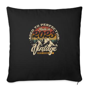 Made in 2023 Vintage Limited Edition Geschenk - Sofakissenbezug 45 x 45 cm - Schwarz - Vorne
