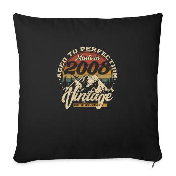 Made in 2008 Vintage Limited Edition Gift - Sofa pillowcase 17,3'' x 17,3'' (45 x 45 cm) - black - Front