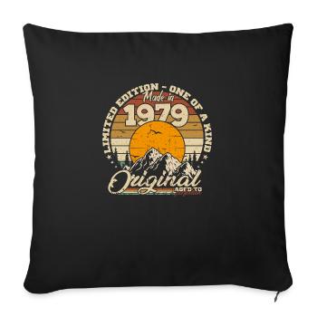 Made in 1979 Cadeau anniversaire 1979 Rétro 1979 - Housse de coussin décorative 45 x 45 cm - noir - Devant
