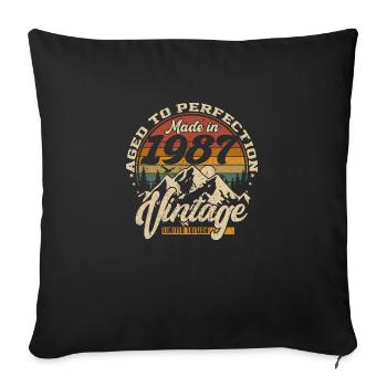 Made in 1987 Vintage Limited Edition Gift - Sofa pillowcase 17,3'' x 17,3'' (45 x 45 cm) - black - Front