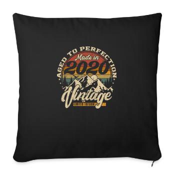 Made in 2020 Vintage Édition limitée Cadeau - Housse de coussin décorative 45 x 45 cm - noir - Devant