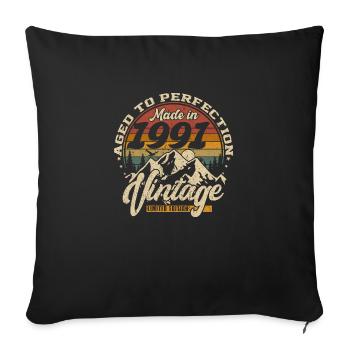 Made in 1991 Vintage Édition limitée Cadeau - Housse de coussin décorative 45 x 45 cm - noir - Devant