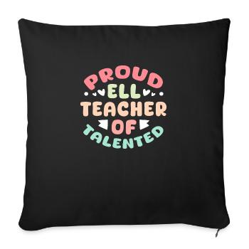 Fier professeur d’anglais anglais talentueux - Housse de coussin décorative 45 x 45 cm - noir - Devant