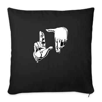 Photo à la recherche de mains - Housse de coussin décorative 45 x 45 cm - noir - Devant