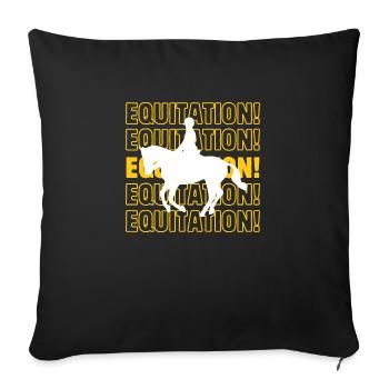 Horse riding - Sofa pillowcase 17,3'' x 17,3'' (45 x 45 cm) - black - Front