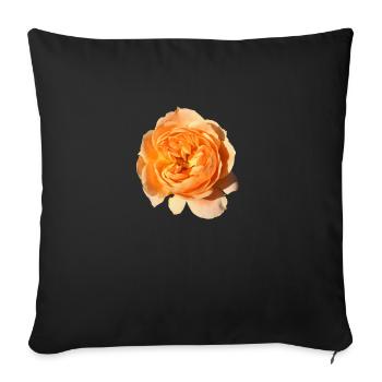 Rose isolée - Housse de coussin décorative 45 x 45 cm - noir - Devant