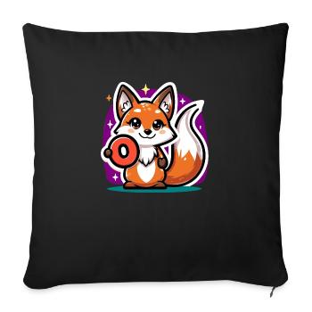 Adorable Zero No More Fox - Sofa pillowcase 17,3'' x 17,3'' (45 x 45 cm) - black - Front