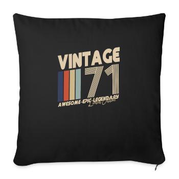 1971 - Sofa pillowcase 17,3'' x 17,3'' (45 x 45 cm) - black - Front