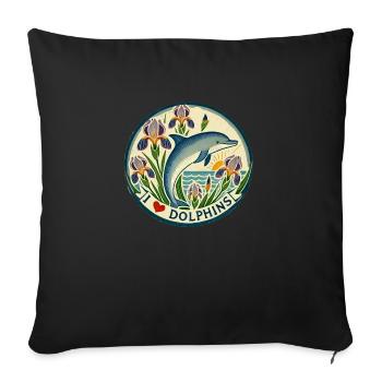 Dolphin - Sofa pillowcase 17,3'' x 17,3'' (45 x 45 cm) - black - Front