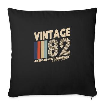82 - Sofa pillowcase 17,3'' x 17,3'' (45 x 45 cm) - black - Front