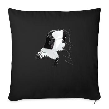 Netherlands | real football | Map NL - Sofa pillowcase 17,3'' x 17,3'' (45 x 45 cm) - black - Front