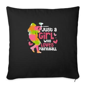 Juste une fille qui aime le paintball Joueur tactique Pa - Housse de coussin décorative 45 x 45 cm - noir - Devant