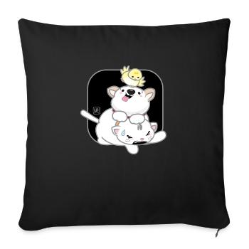 Hund koreanisch - japanischer Stil 12 - Sofakissenbezug 45 x 45 cm - Schwarz - Vorne